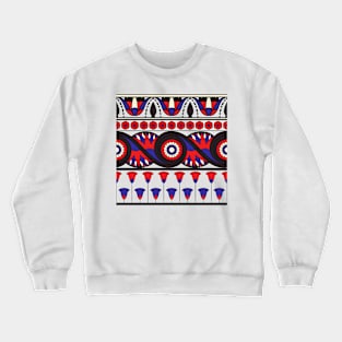 Egypt style pattern in red and blue Crewneck Sweatshirt